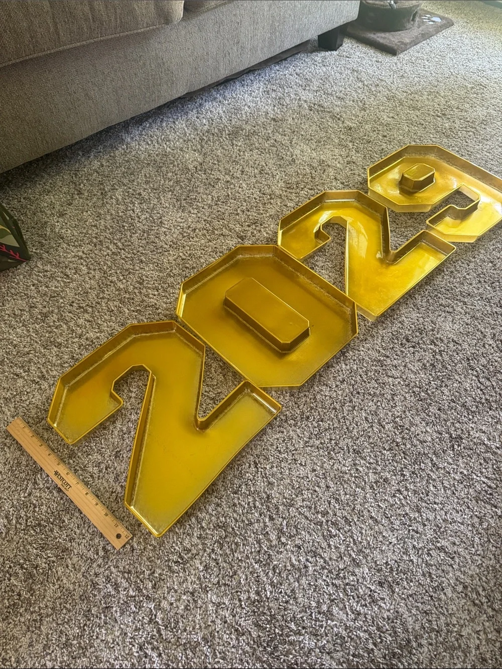 Large gold 2029 Decorative Numbers